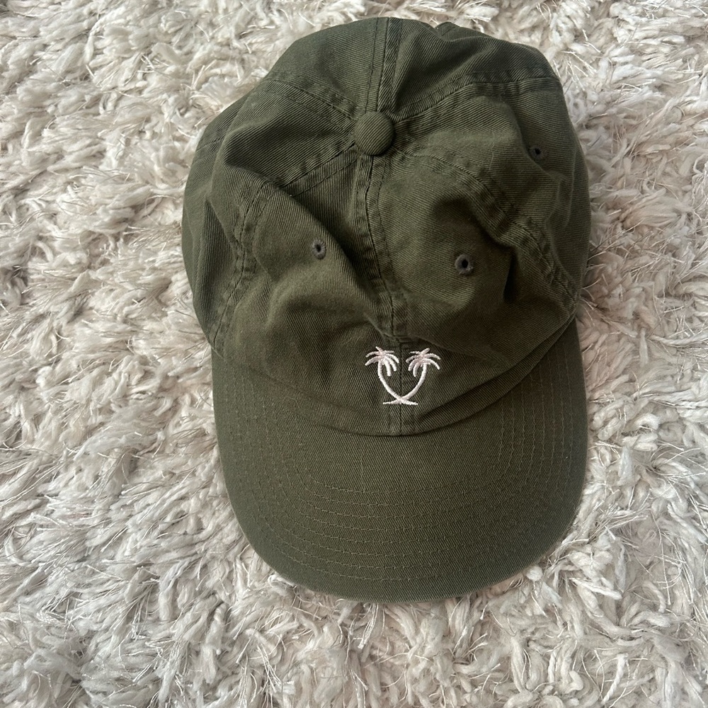Green Chic Surf Cap with Palm Tree Embroidery